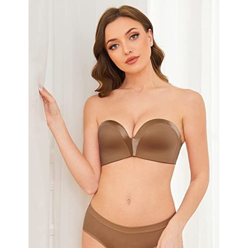 Strapless Wirefree Multiway Push Up Bra Walnut Brown 32B/70B