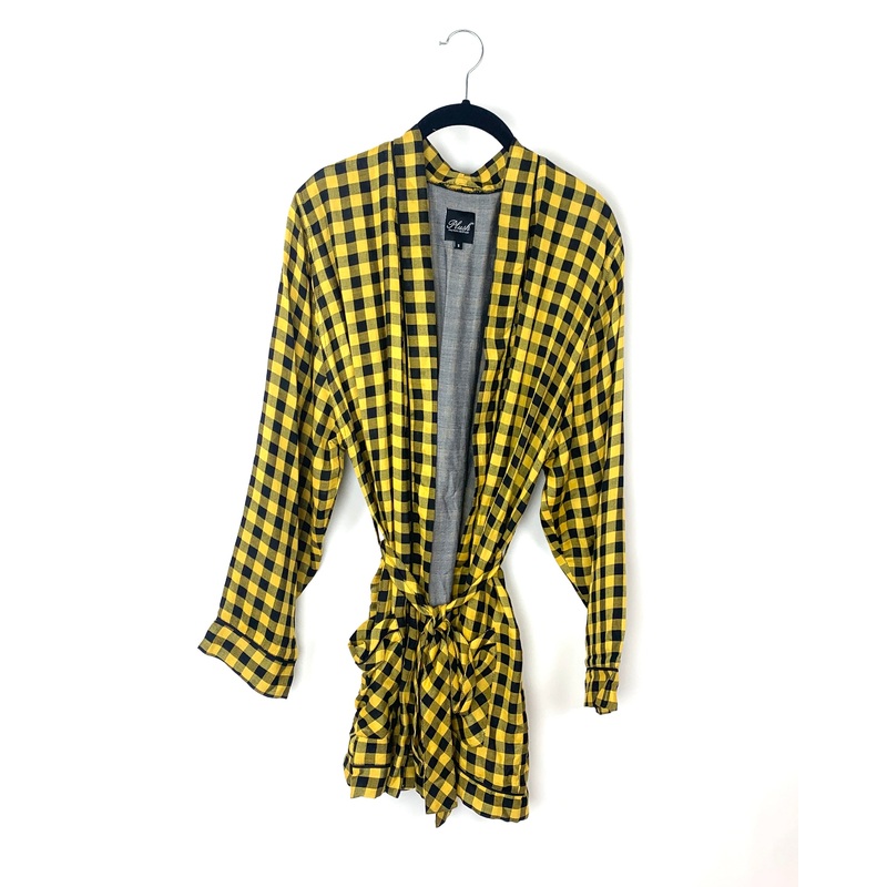 Yellow and Black Checkered Robe – Small