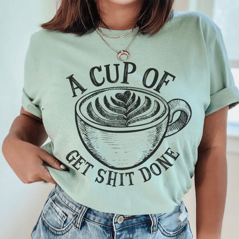 A Cup Of Get It Done Tee Heather Prism Dusty Blue S