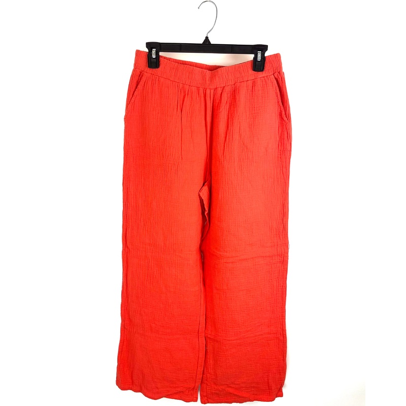Dark Coral Flowy Wide Leg Pants – Size 6/8