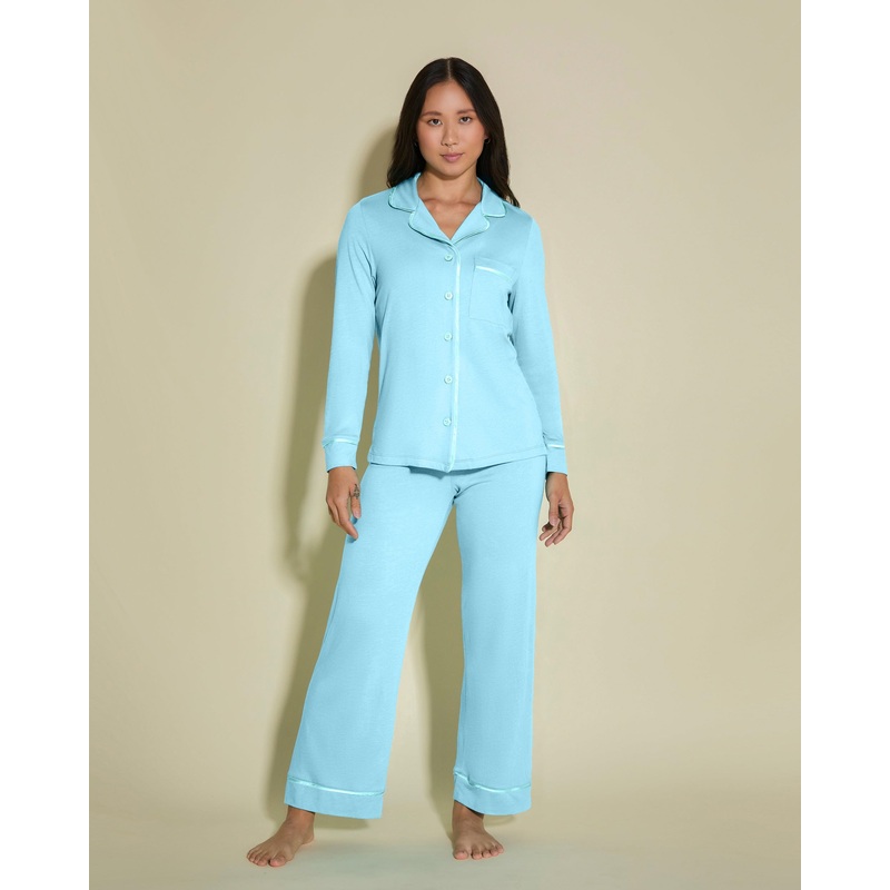 Pigiama Petite Con Top A Maniche Lunghe E Pantaloni Maldives/Lagoon Mint PS