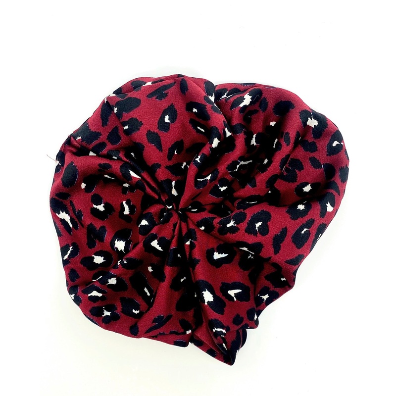 Burgundy Leopard Print Jumbo Scrunchie