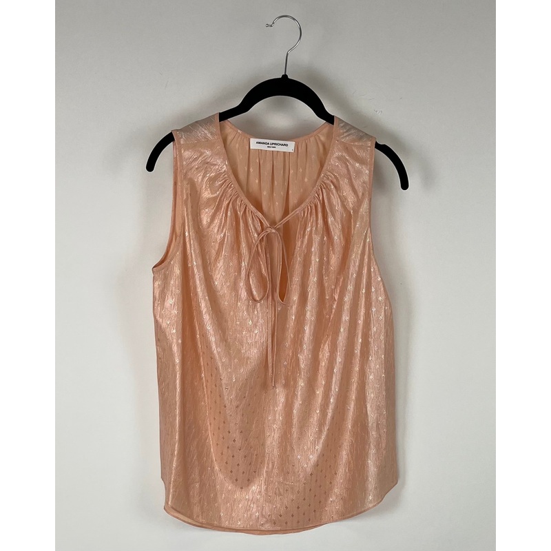 Peach Metallic Blouse – Small