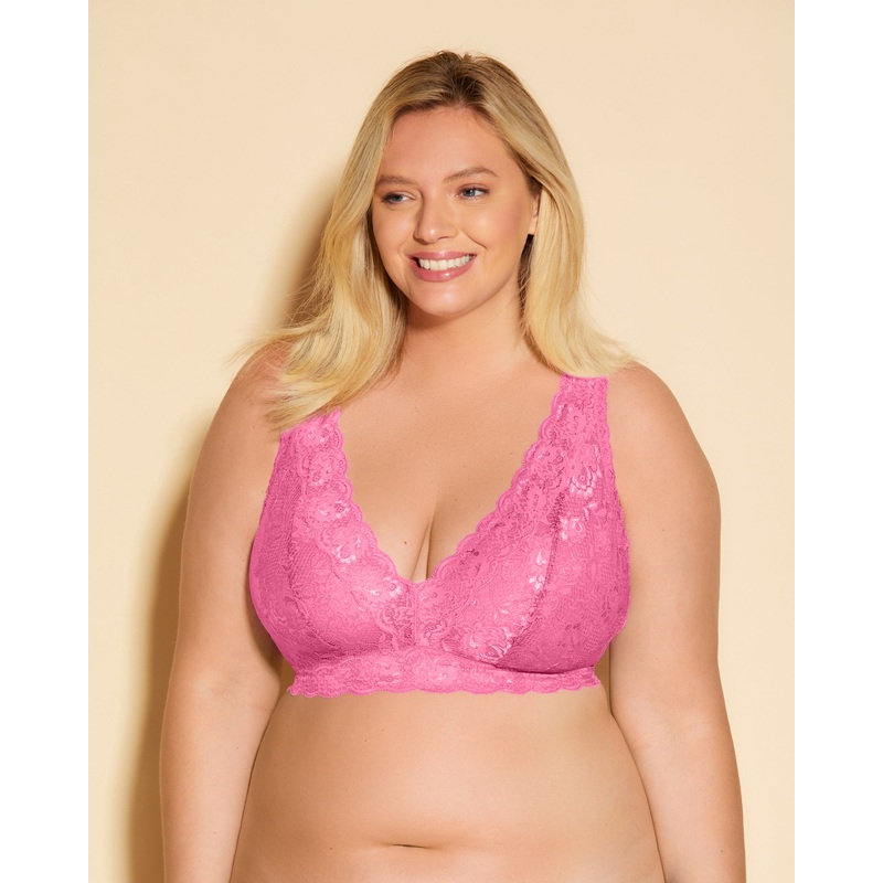 Ultra Curvy Plungie Longline Bralette Rani Pink XS