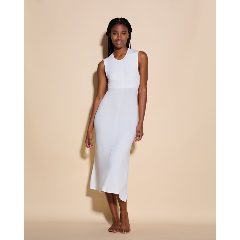 Vestido Con Aperturas Blanca XS
