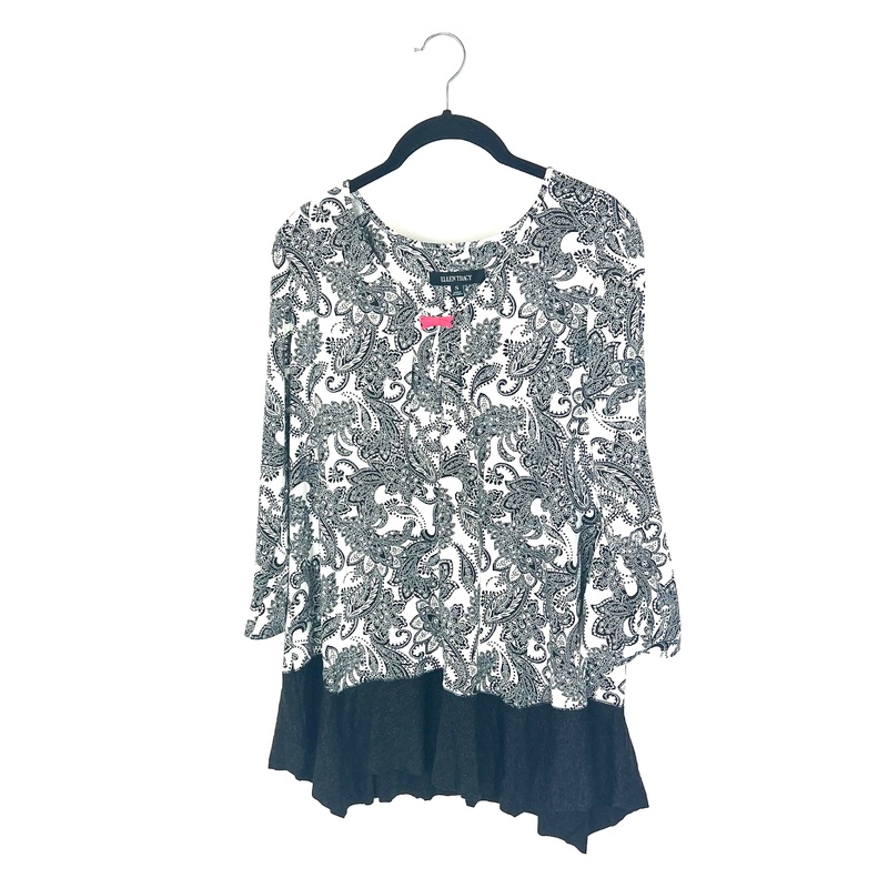 Black and White Paisley Print Sleep Top – Size 4-6