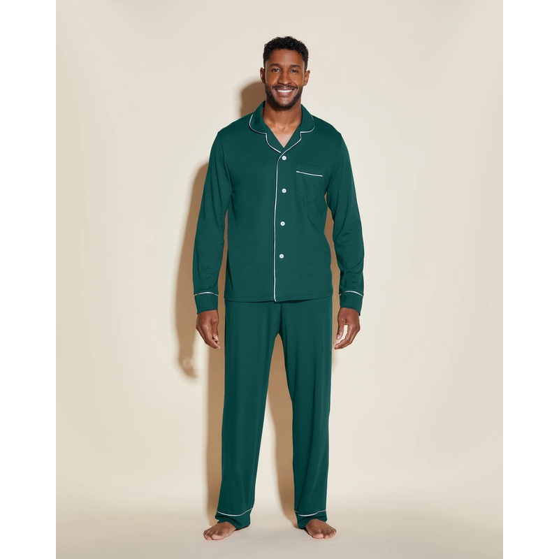 Conjunto De Pijama Para Hombre Clsico Con Camisa De Manga Larga Y Pantalones Congo/Ivory S