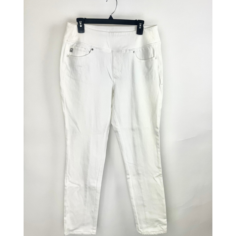 Eggshell White Pull-On White Stretch Jeans- Size 12
