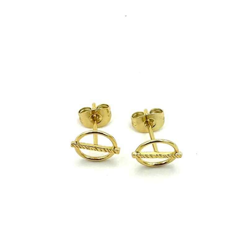 Gold Circular Bar Studs