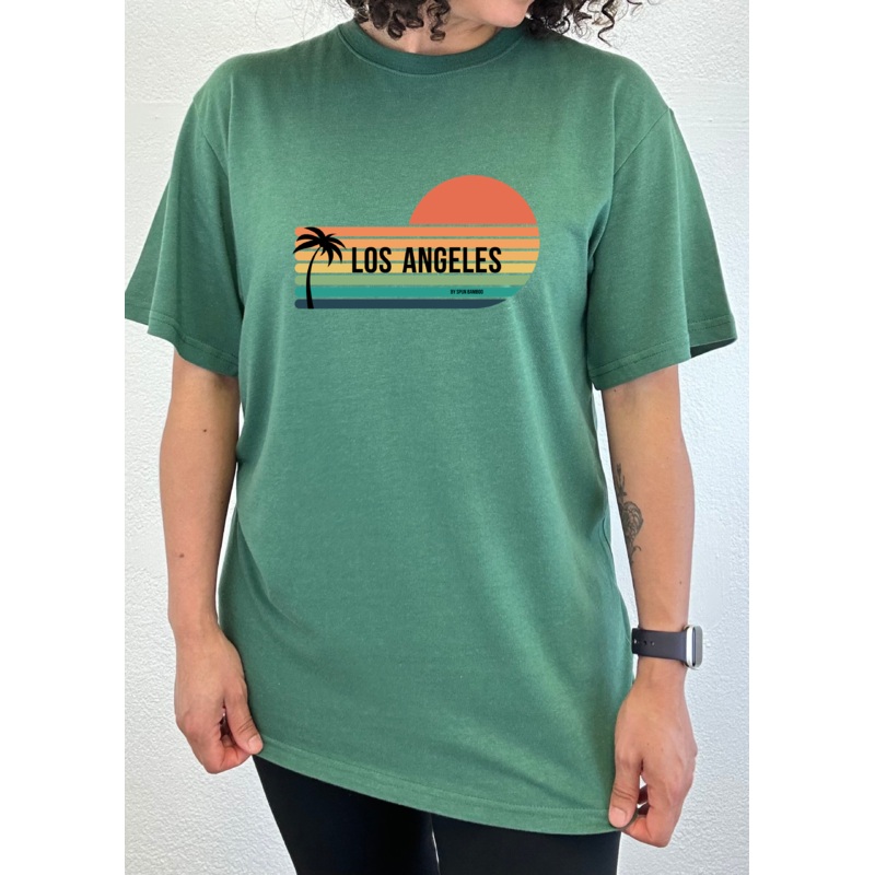 Los Angeles Spun Bamboo Unisex Bamboo Viscose/Organic Cotton Short Sleeve Graphic T-Shirt Medium Black