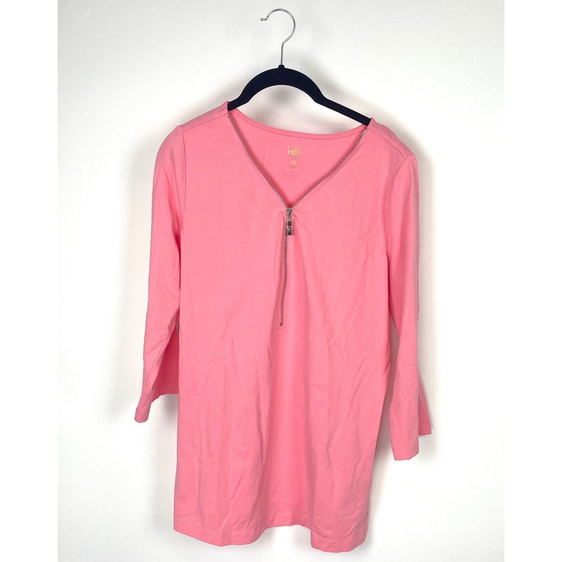 Pink Zippered Long Sleeve Top – Small/Medium