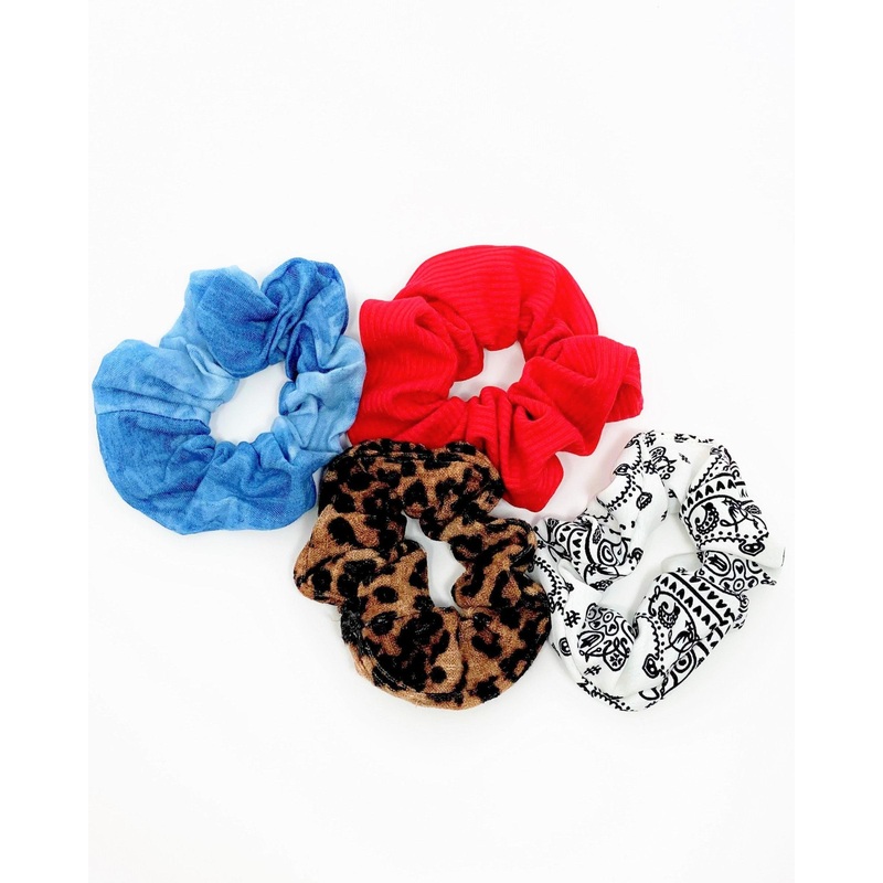 Bandanna and Leopard Scrunchie Set