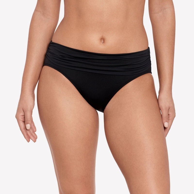 Beach Club Solids Shirred Banded Bottom – 20101053 BLACK 06