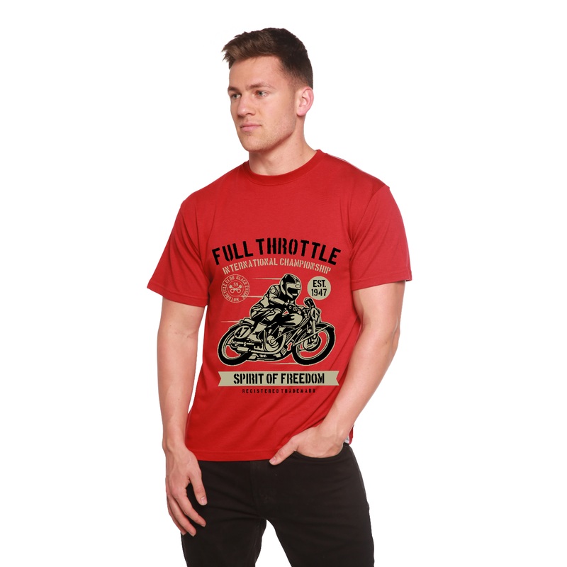 Fuul Throttle Men’s Bamboo Viscose/Organic Cotton Short Sleeve Graphic T-Shirt Medium Black