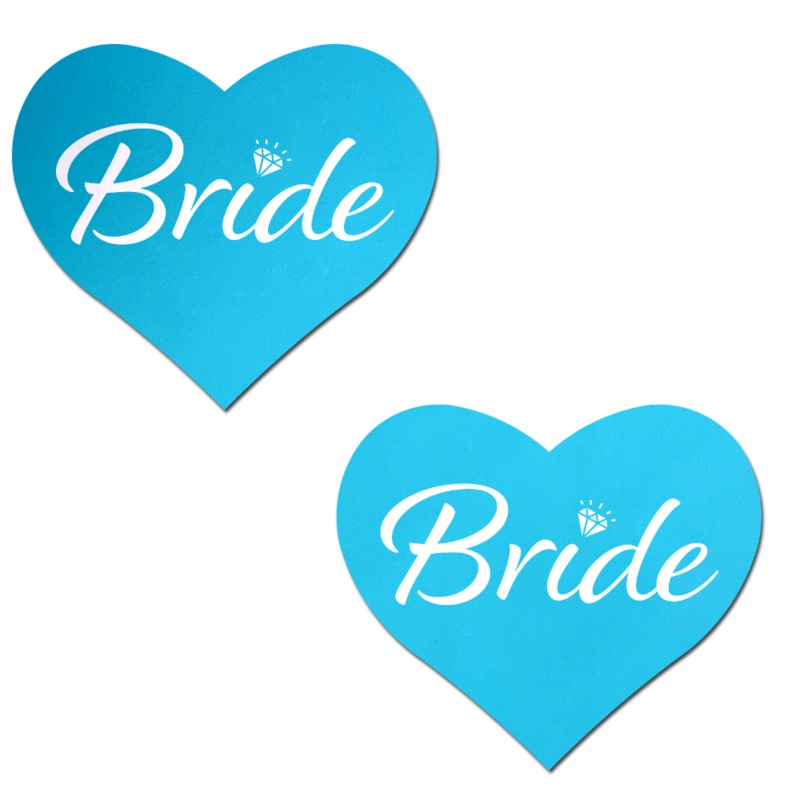 Love: Robin’s Egg Blue ‘Bride’ Heart Nipple Pasties by Pastease o/s
