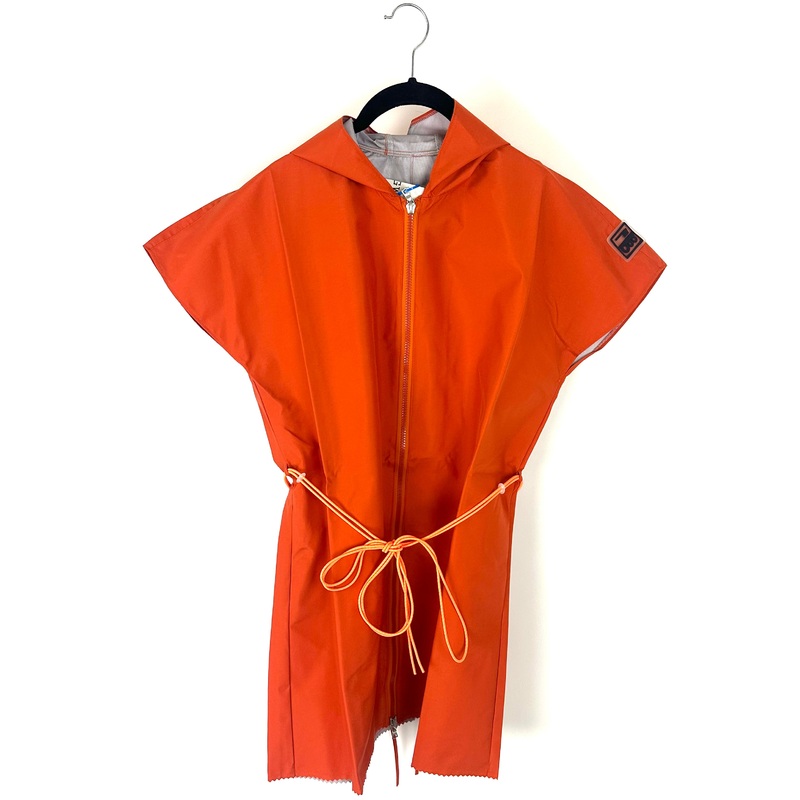 Orange Short Sleeve Raincoat With Bungee Belt – Size 2/4,  4/6, and 6/8 Small (Size 2/4)