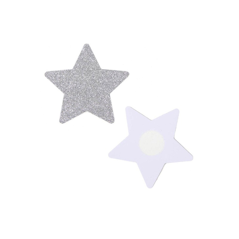 White Glitter Star Pasties White One Size