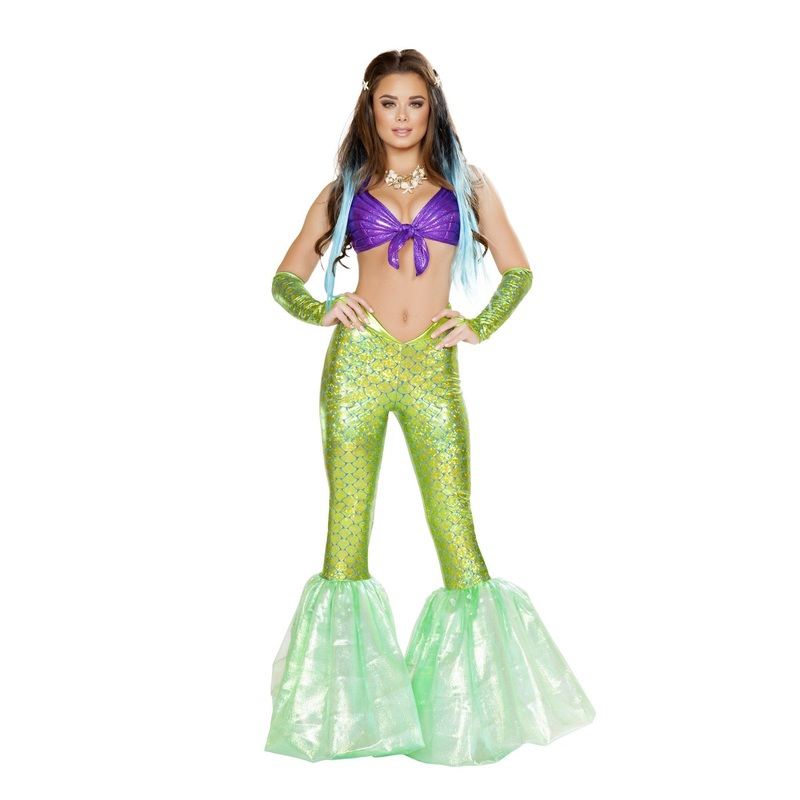 2pc Poseidons Daughter Mermaid Costume Small Purple/Green