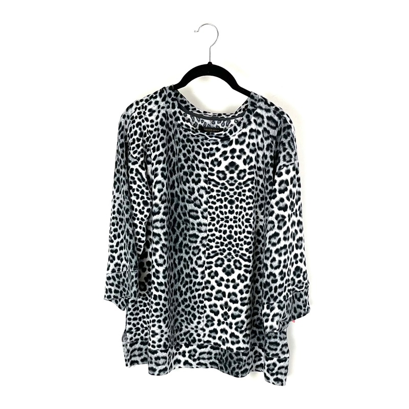 Black And White Cheetah Print Sleepwear Set – Small