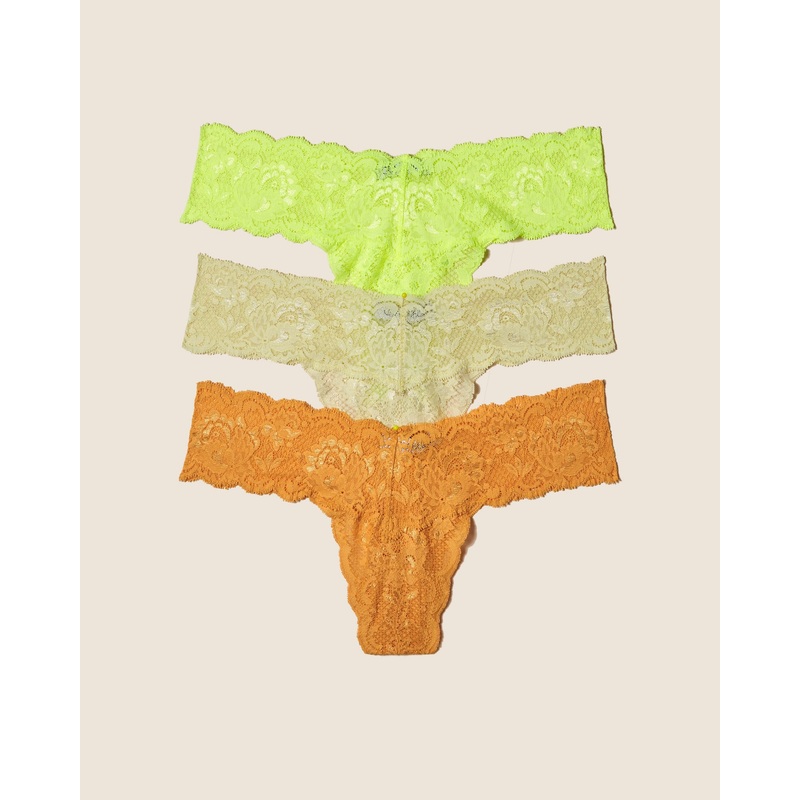 Confezione Di 3 Perizomi Neon Yellow Mignonette Sole Taglia Unica