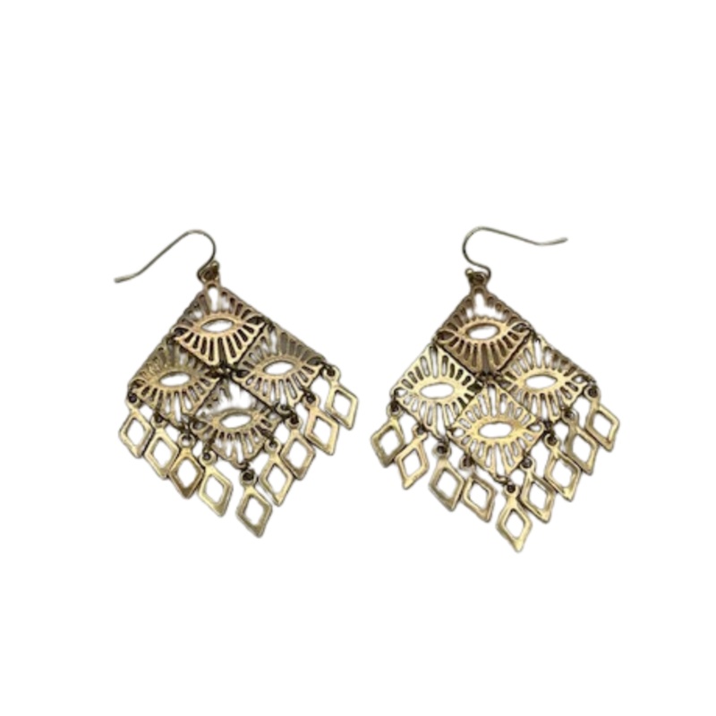 Gold Diamond Shape Earrings