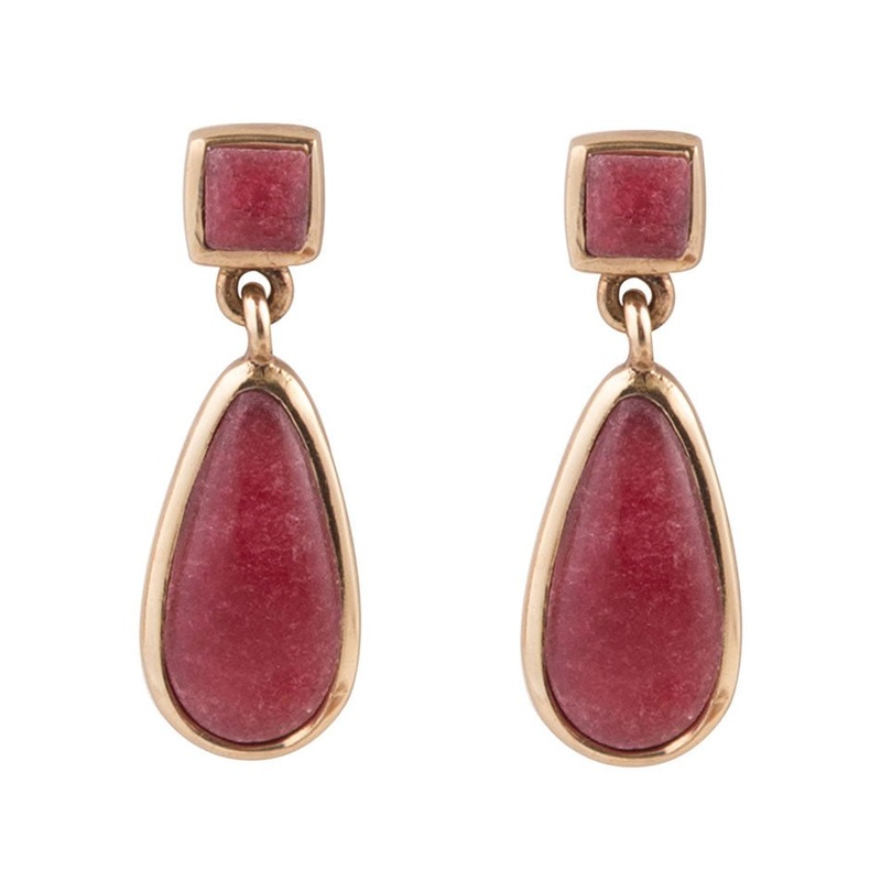 Smooth Teardrop Earrings – Ruby Quartz