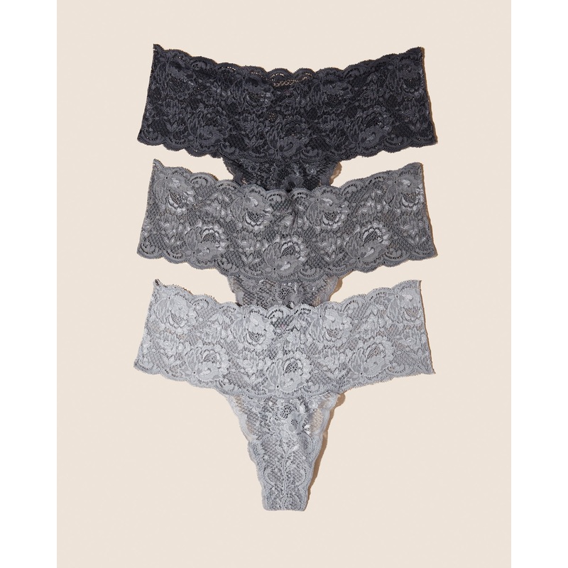 Tanga Comfie, 3Er-Pack Dogry Platinum Anthr S/M