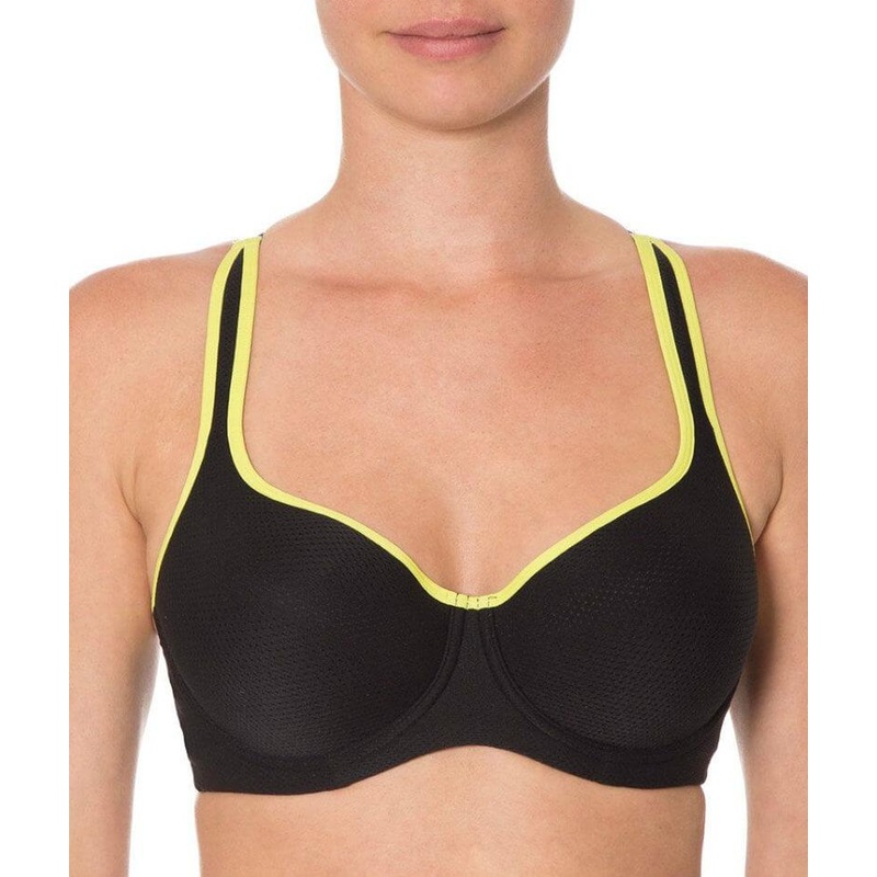 Triumph Triaction Racerback Sports Bra – Black/Green 34A
