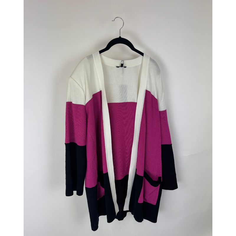 Pink Stripped Cardigan – Size 16/18