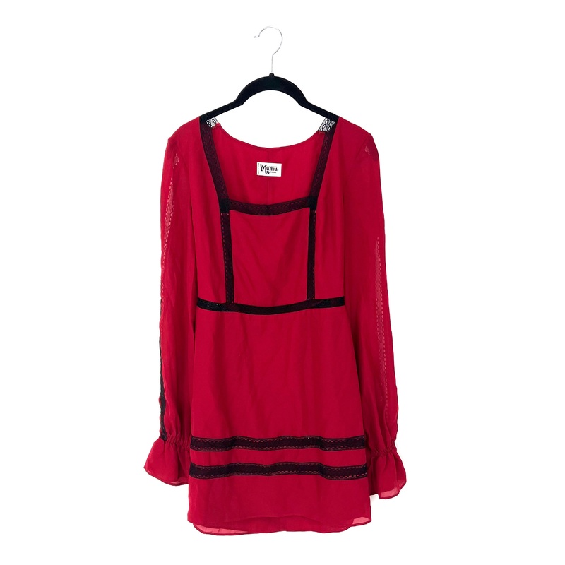 Red Long Sleeve Mini Dress – Size 4/6