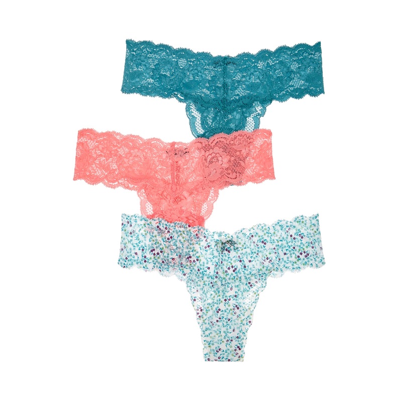 3Er-Pack Cutie-Tanga Floral Blu Venezia, Light Jade, Quartz Pink Einheitsgre