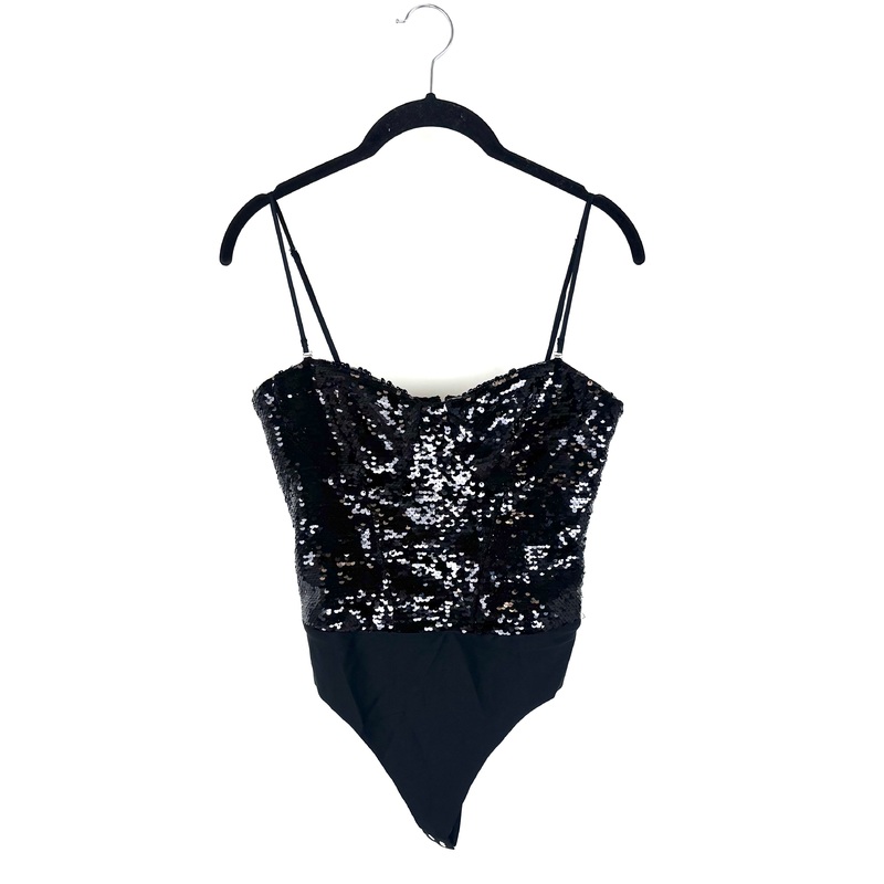 Black Sequin Bodysuit – Small