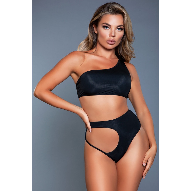 Chastity Cut-Out Bottom Swimsuit Black S
