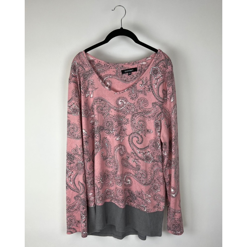 Pink Paisley Printed Pajama Lounge Set – 1x