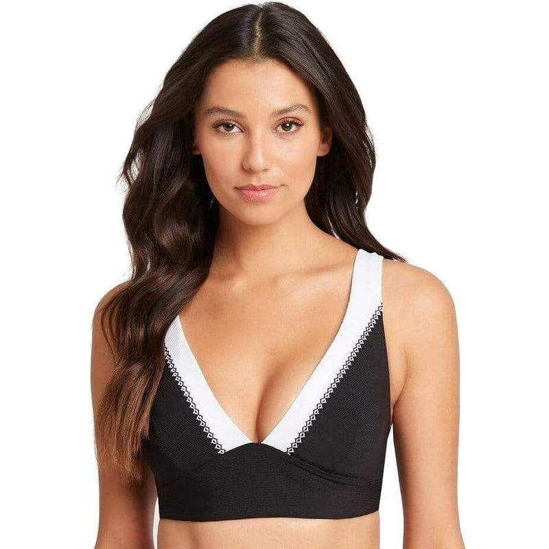 Sea Level Valentina Long Line Tri Bikini Top – Black 4