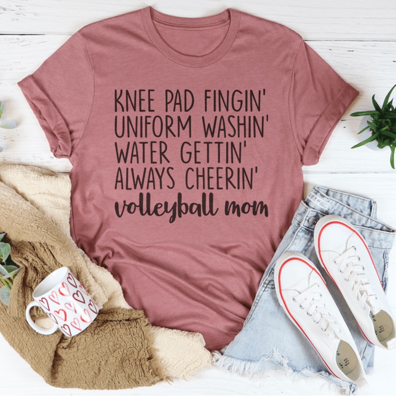 Volleyball Mom Tee Black Heather S