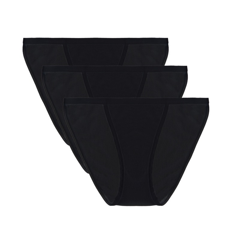 Women’s Bamboo/Cotton Bikini Style Underwear Black Color – 3-pack Small