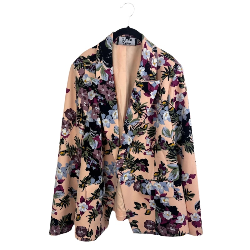 Peach Floral Print Blazer – Size 2X