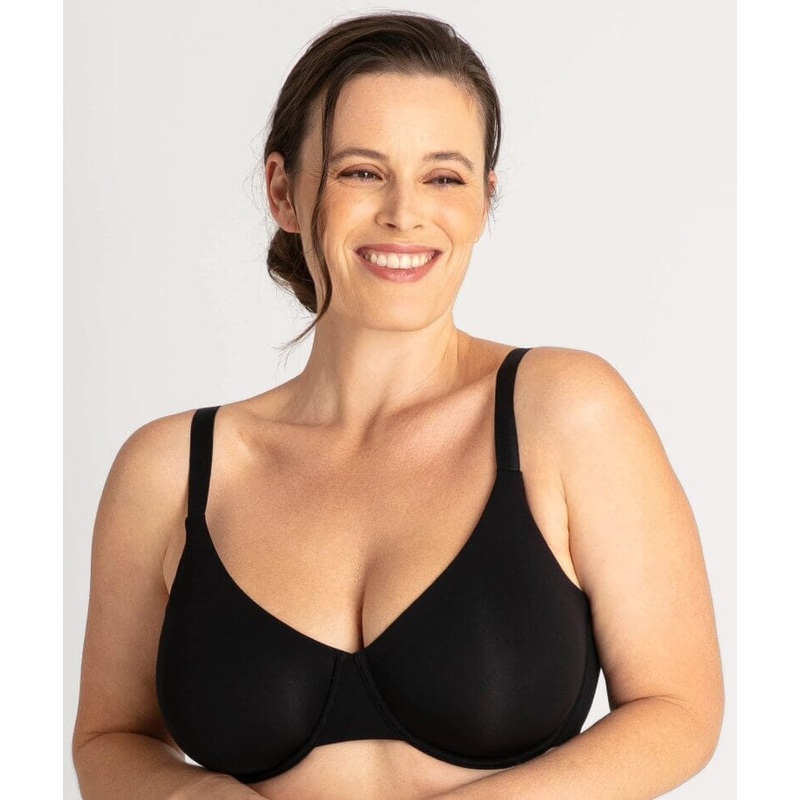 Underbliss Invisibliss Moulded Microfibre Underwire Bra – Black 36DD