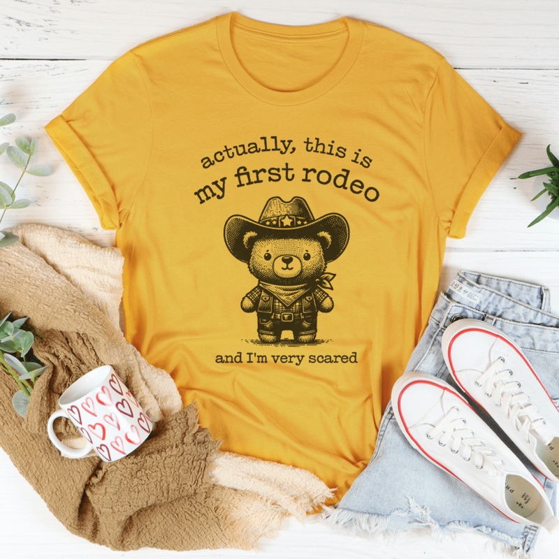 Actually This Is My First Rodeo And I’m Very Scared Tee Black Heather S