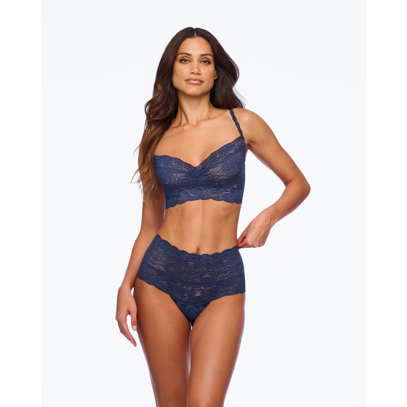 Braguita Estilo Bikini De Talle Alto Azul Marino S