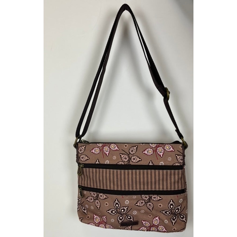 Brown Patterned Crossbody Bag