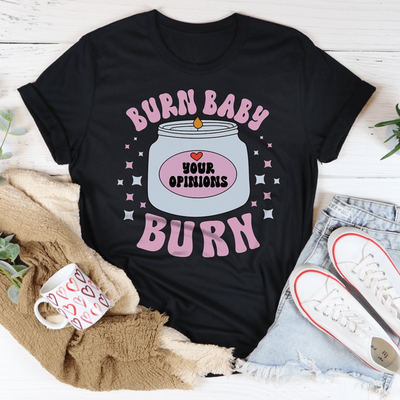 Burn Baby Tee Black Heather S
