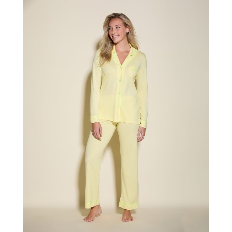 Pigiama Con Top A Maniche Lunghe E Pantaloni Mignonette/Neon Yellow XS