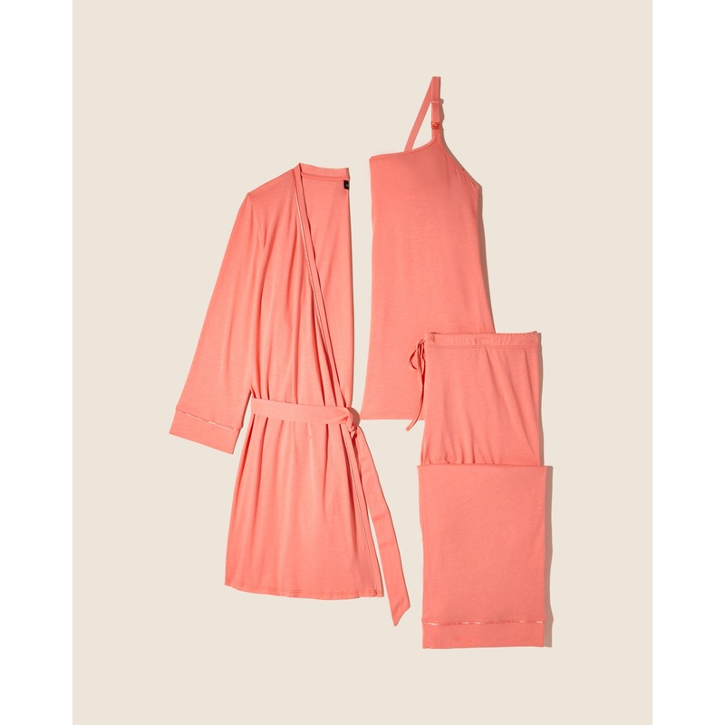 Pyjama D’Allaitement 3 Pices Avec Peignoir CORAL BREEZE/CORAL BREEZE S