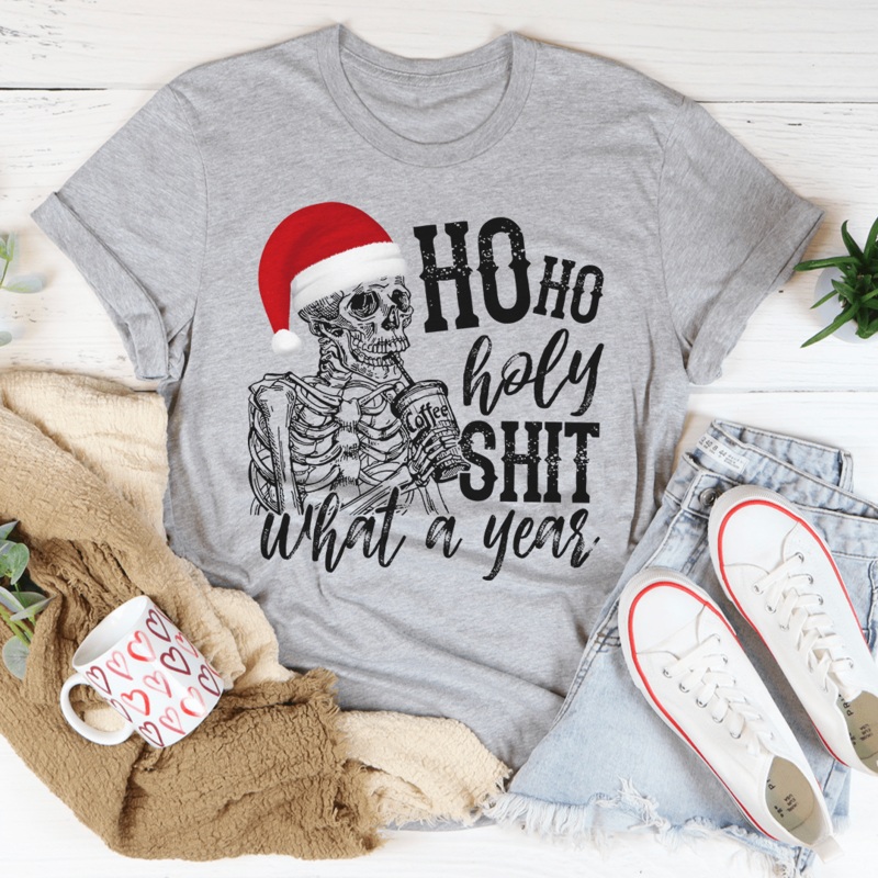 What A Year Christmas Tee Athletic Heather S