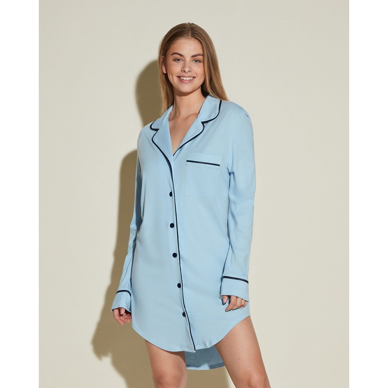 Camicia Da Notte Aasmani Blue/Navy Blue XS