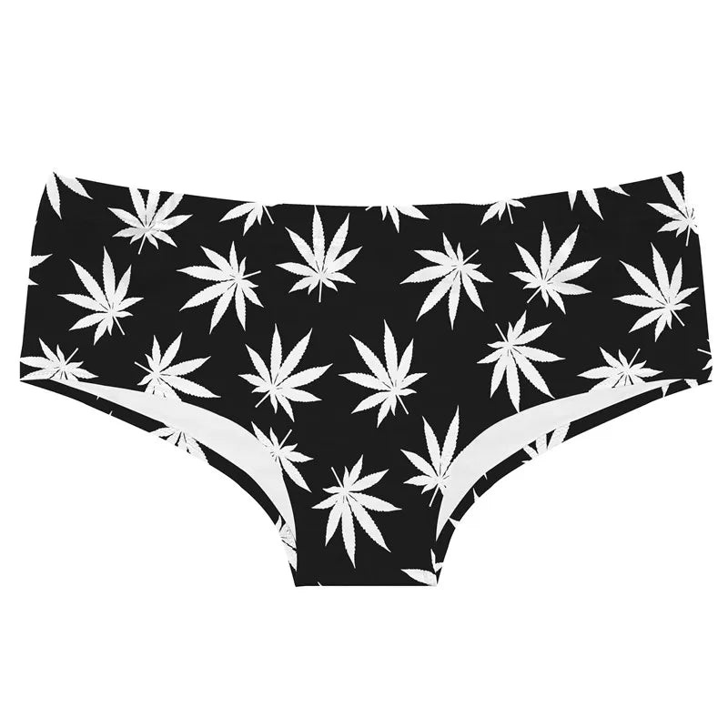 Black N White Weed Panty One Size