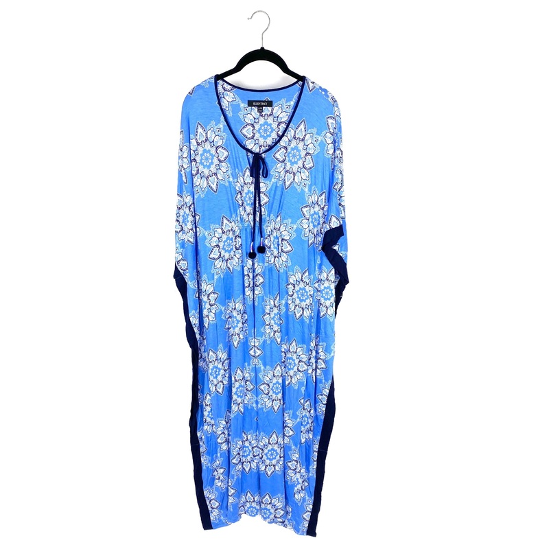 Blue Floral Print Caftan – Small/Medium Small/Medium