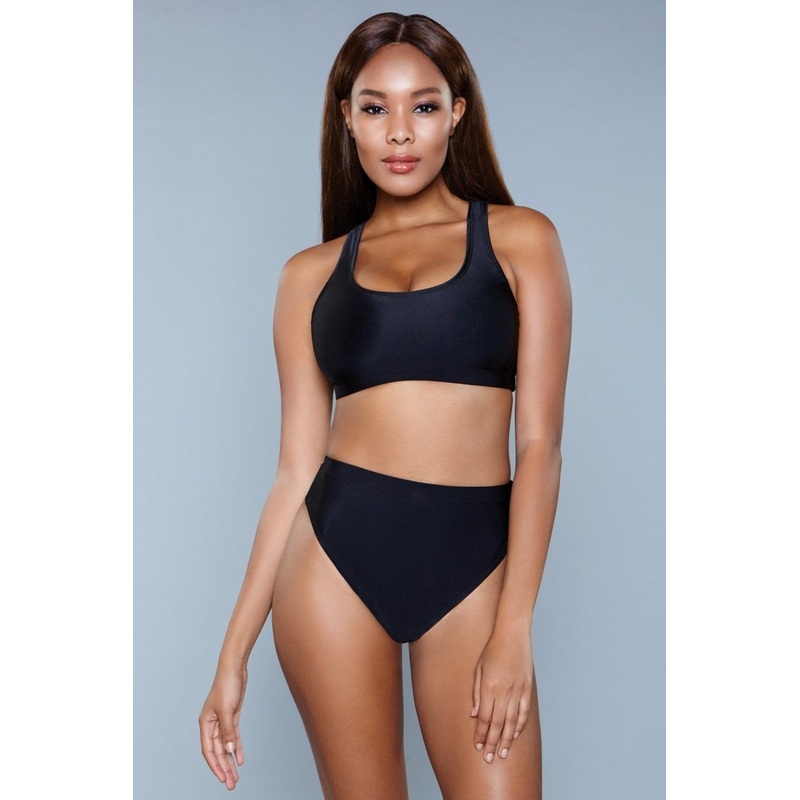 Ines Deep U Two Piece Swimsuit Black XS